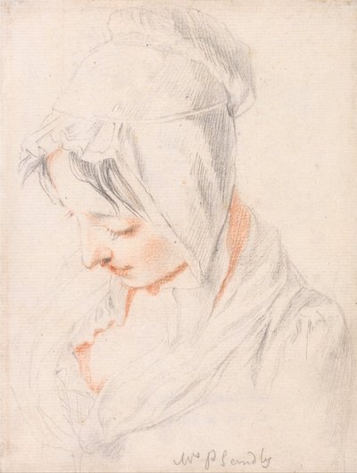 Testa di una donna, studio per La lezione di Bibbia da Philippe Mercier